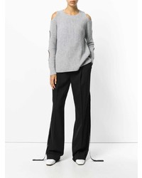 Женский серый свитер с круглым вырезом от Zoe Jordan