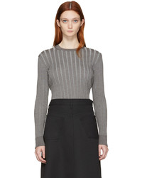 Женский серый свитер с круглым вырезом от Comme des Garcons