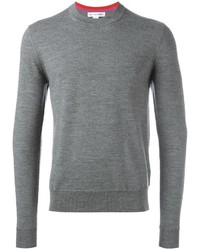 Мужской серый свитер с круглым вырезом от Comme des Garcons