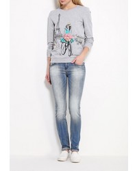 Женский серый свитер с круглым вырезом от Concept Club