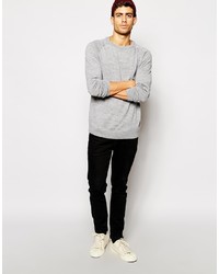 Мужской серый свитер с круглым вырезом от Selected