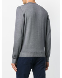 Мужской серый свитер с круглым вырезом от Fay