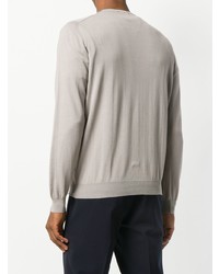 Мужской серый свитер с круглым вырезом от Dell'oglio