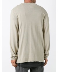 Мужской серый свитер с круглым вырезом от Lost & Found Rooms