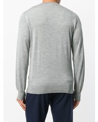 Мужской серый свитер с круглым вырезом от Eleventy