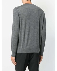 Мужской серый свитер с круглым вырезом от Prada
