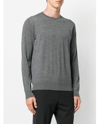 Мужской серый свитер с круглым вырезом от Prada