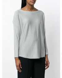 Женский серый свитер с круглым вырезом от Snobby Sheep