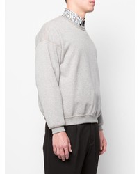Мужской серый свитер с круглым вырезом от Julien David