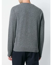 Мужской серый свитер с круглым вырезом от Z Zegna