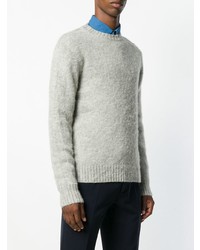 Мужской серый свитер с круглым вырезом от Aspesi