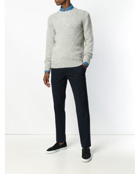 Мужской серый свитер с круглым вырезом от Aspesi
