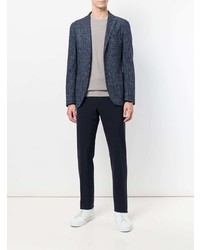 Мужской серый свитер с круглым вырезом от Paolo Pecora