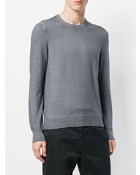 Мужской серый свитер с круглым вырезом от Fay