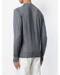 Мужской серый свитер с круглым вырезом от Cruciani