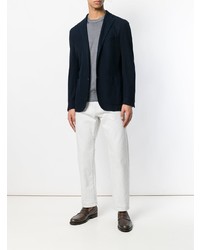 Мужской серый свитер с круглым вырезом от Cruciani