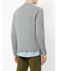 Мужской серый свитер с круглым вырезом от Drumohr