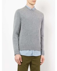 Мужской серый свитер с круглым вырезом от Drumohr