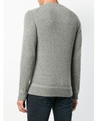 Мужской серый свитер с круглым вырезом от Dondup