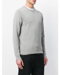 Мужской серый свитер с круглым вырезом от Zanone