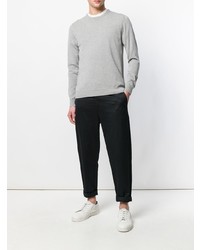 Мужской серый свитер с круглым вырезом от Zanone