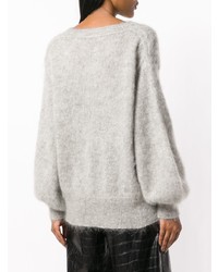 Женский серый свитер с круглым вырезом от Maison Flaneur