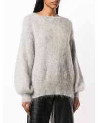 Женский серый свитер с круглым вырезом от Maison Flaneur