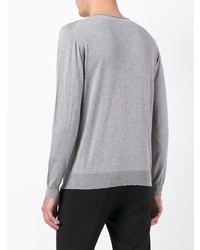 Мужской серый свитер с круглым вырезом от Roberto Collina