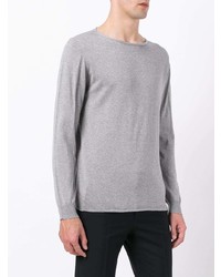 Мужской серый свитер с круглым вырезом от Roberto Collina