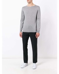 Мужской серый свитер с круглым вырезом от Roberto Collina