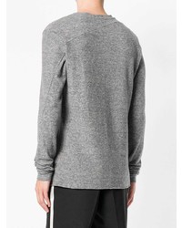 Мужской серый свитер с круглым вырезом от Thom Krom