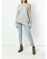 Женский серый свитер с круглым вырезом от R13