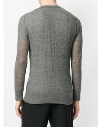 Мужской серый свитер с круглым вырезом от Givenchy
