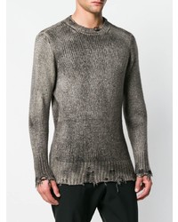 Мужской серый свитер с круглым вырезом от Avant Toi