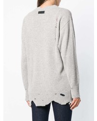 Женский серый свитер с круглым вырезом от Diesel