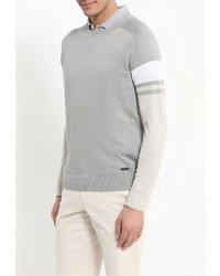 Мужской серый свитер с круглым вырезом от DKNY