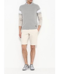 Мужской серый свитер с круглым вырезом от DKNY