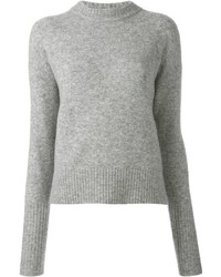 Женский серый свитер с круглым вырезом от DKNY