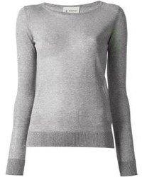 Женский серый свитер с круглым вырезом от Dondup