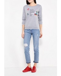 Женский серый свитер с круглым вырезом от Dorado