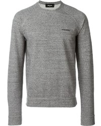 Мужской серый свитер с круглым вырезом от DSQUARED2