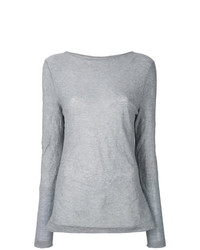 Женский серый свитер с круглым вырезом от Dusan