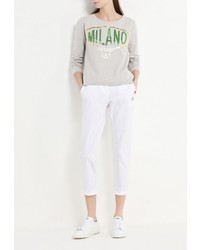 Женский серый свитер с круглым вырезом от EA7