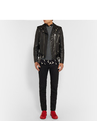 Мужской серый свитер с круглым вырезом от Saint Laurent