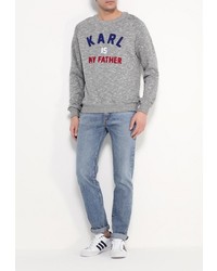 Мужской серый свитер с круглым вырезом от Eleven Paris