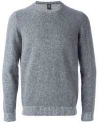 Мужской серый свитер с круглым вырезом от Eleventy
