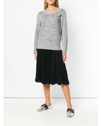 Женский серый свитер с круглым вырезом от Blumarine