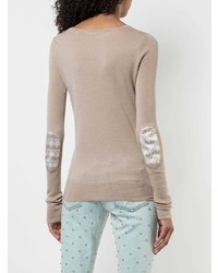 Женский серый свитер с круглым вырезом от Thomas Wylde