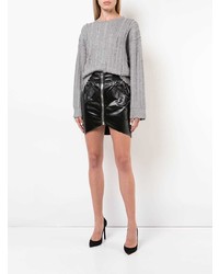 Женский серый свитер с круглым вырезом от RtA