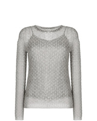 Женский серый свитер с круглым вырезом от Ermanno Scervino